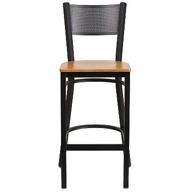 Flash Furniture Grid Back Metal Restaurant Barstool