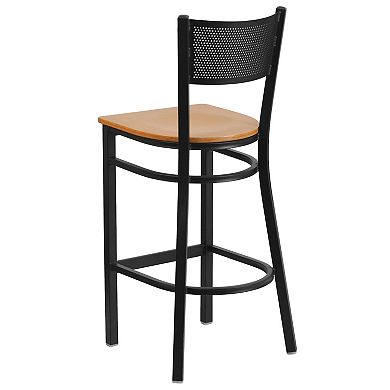 Flash Furniture Grid Back Metal Restaurant Barstool