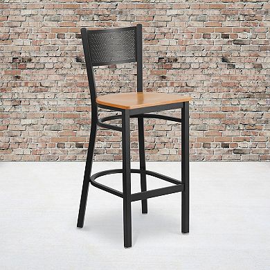 Flash Furniture Grid Back Metal Restaurant Barstool