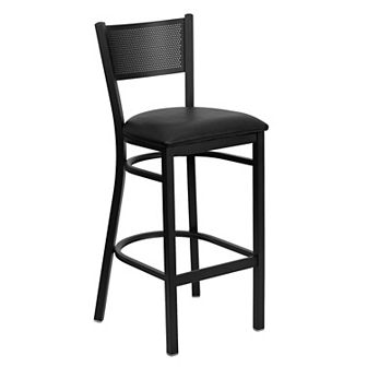 Flash Furniture Grid Back Metal Restaurant Barstool