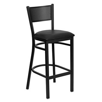 Flash Furniture Grid Back Metal Restaurant Barstool