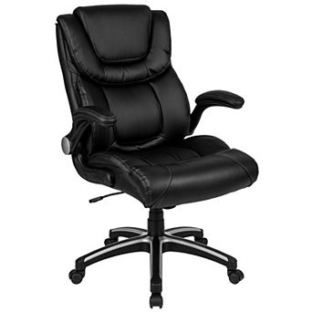 Flash Furniture High Back LeatherSoft Executive Swivel Chair with Double Layered Headrest