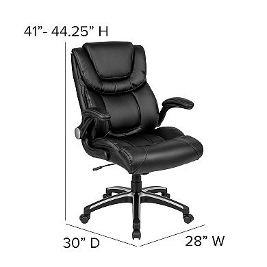 Flash Furniture High Back LeatherSoft Executive Swivel Chair with Double Layered Headrest