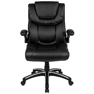 Flash Furniture High Back LeatherSoft Executive Swivel Chair with Double Layered Headrest