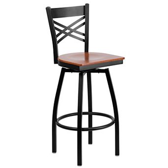 Flash Furniture X" Back Swivel Metal Barstool