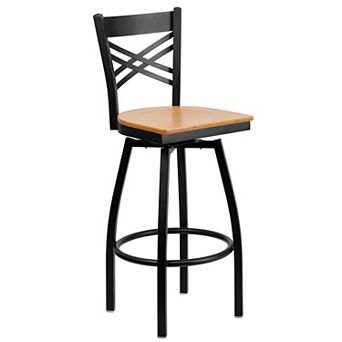 Flash Furniture X" Back Swivel Metal Barstool