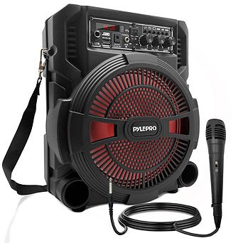 Pyle Portable PA Speaker System, Bluetooth Wireless Streaming, LED Party Lights