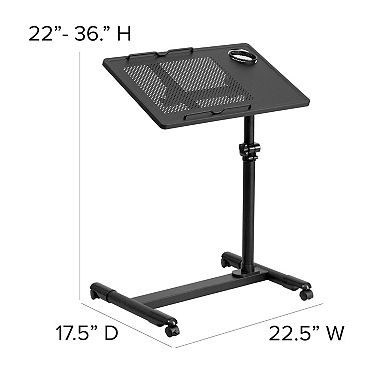 Flash Furniture Adjustable Height Steel Mobile Computer Desk