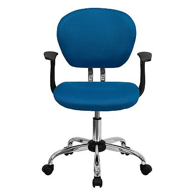Flash Furniture Mid-Back Mesh Padded Swivel Task Office Chair with Chrome Base and Arms