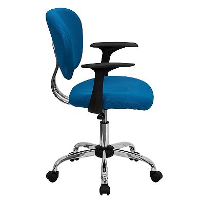 Flash Furniture Mid-Back Mesh Padded Swivel Task Office Chair with Chrome Base and Arms