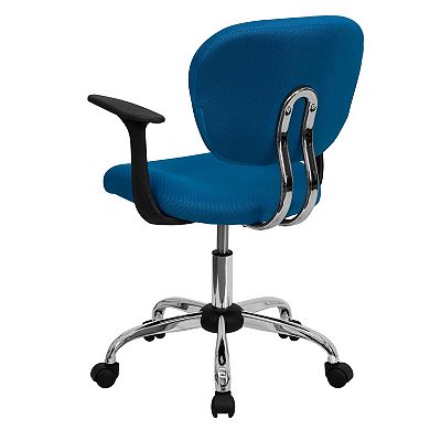 Flash Furniture Mid-Back Mesh Padded Swivel Task Office Chair with Chrome Base and Arms