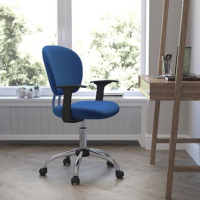 Flash Furniture Mid-Back Mesh Padded Swivel Task Office Chair with Chrome Base and Arms