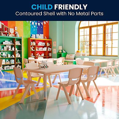 Flash Furniture 24"W x 48"L Rectangle Plastic Adjustable Activity Table Set - 6 Chairs