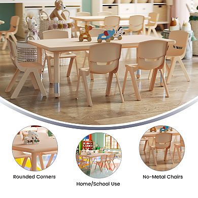 Flash Furniture 24"W x 48"L Rectangle Plastic Adjustable Activity Table Set - 6 Chairs