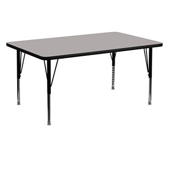 Flash Furniture 30''W x 60''L Rectangular HP Laminate Activity Table - Adjustable Short Legs