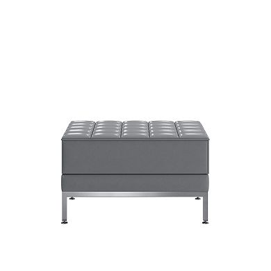 Flash Furniture LeatherSoft Quilted Tufted Modular Ottoman with Stainless Steel Legs