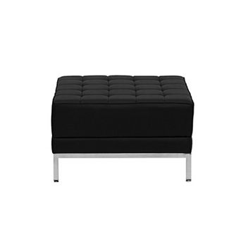 Flash Furniture LeatherSoft Quilted Tufted Modular Ottoman with Stainless Steel Legs