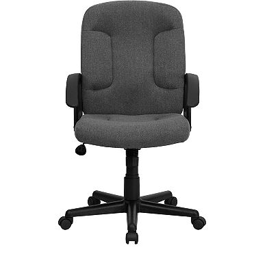 Flash Furniture Mid-Back Fabric Executive Swivel Office Chair with Nylon Arms
