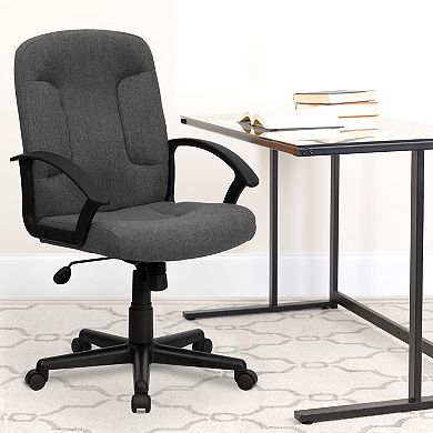 Flash Furniture Mid-Back Fabric Executive Swivel Office Chair with Nylon Arms