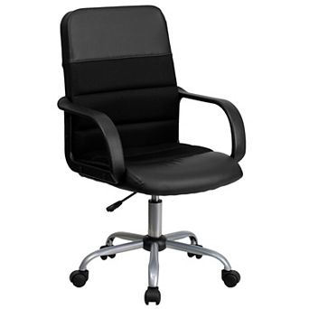 Flash Furniture Mid-Back LeatherSoft and Mesh Swivel Task Office Chair with Arms
