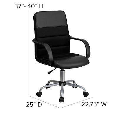 Flash Furniture Mid-Back LeatherSoft and Mesh Swivel Task Office Chair with Arms
