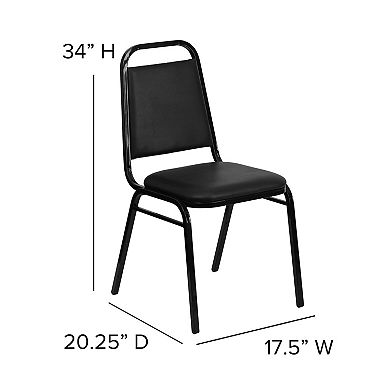 Flash Furniture 36'' Square Laminate Table Set with X-Base and 4 Trapezoidal Back Banquet Chairs