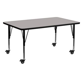 Flash Furniture Mobile 24''W x 60''L HP Laminate Activity Table - Adjustable Short Legs