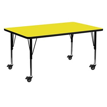Flash Furniture Mobile 24''W x 60''L HP Laminate Activity Table - Adjustable Short Legs
