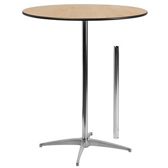 Flash Furniture 36" Round Wood Commercial Grade Cocktail Table with 30" and 42" Columns