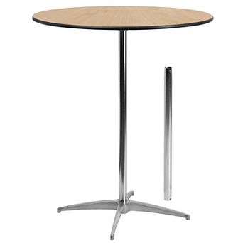 Flash Furniture 36" Round Wood Commercial Grade Cocktail Table with 30" and 42" Columns