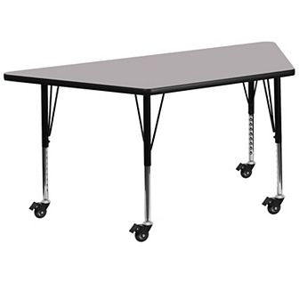 Flash Furniture Mobile 29''W x 57''L Trap Laminate Activity Table - Adjustable Short Legs