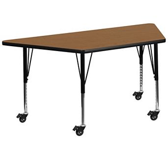 Flash Furniture Mobile 29''W x 57''L Trap Laminate Activity Table - Adjustable Short Legs