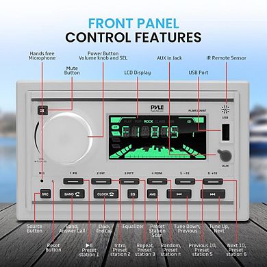 Pyle Marine Bluetooth MP3/AM/FM Radio Receiver Double DIN - PLMR3DNWT