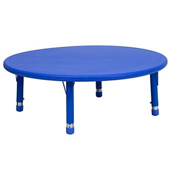 Flash Furniture 45" Round Plastic Height Adjustable Activity Table - School Table for 4