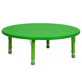 Flash Furniture 45" Round Plastic Height Adjustable Activity Table - School Table for 4