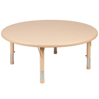 Flash Furniture 45" Round Plastic Height Adjustable Activity Table - School Table for 4