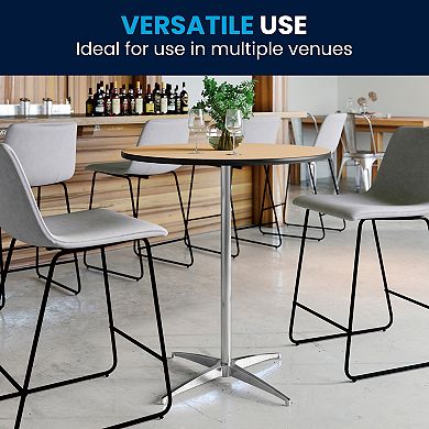 Flash Furniture 30" Round Wood Cocktail Table with 30" and 42" Columns