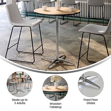 Flash Furniture 30" Round Wood Cocktail Table with 30" and 42" Columns