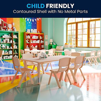Flash Furniture 23.625"W x 47.25"L Rectangle Plastic Activity Table Set with 6 Chairs