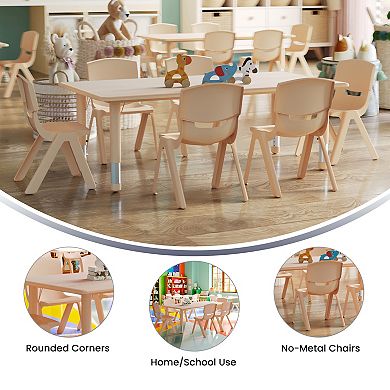 Flash Furniture 23.625"W x 47.25"L Rectangle Plastic Activity Table Set with 6 Chairs