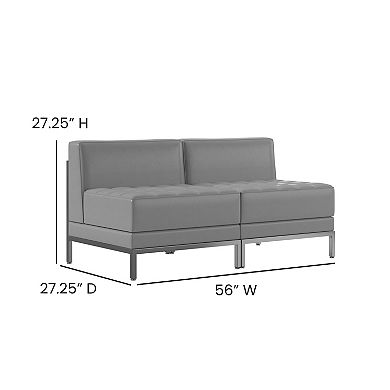 Flash Furniture 2 Piece LeatherSoft Modular Lounge Set with Taut Back and Seat