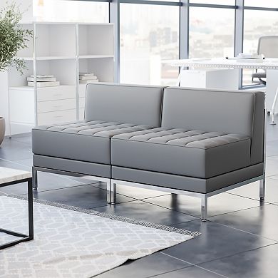 Flash Furniture 2 Piece LeatherSoft Modular Lounge Set with Taut Back and Seat