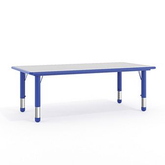 Flash Furniture 23.625"W x 47.25"L Plastic Adjustable Activity Table-School Table for 6