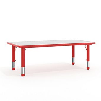 Flash Furniture 23.625"W x 47.25"L Plastic Adjustable Activity Table-School Table for 6