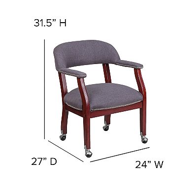 Flash Furniture Conference Chair with Accent Nail Trim and Casters