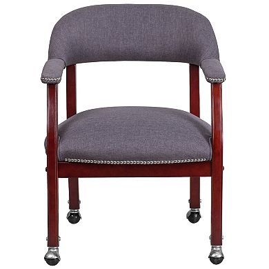 Flash Furniture Conference Chair with Accent Nail Trim and Casters
