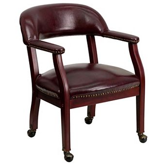 Flash Furniture Conference Chair with Accent Nail Trim and Casters