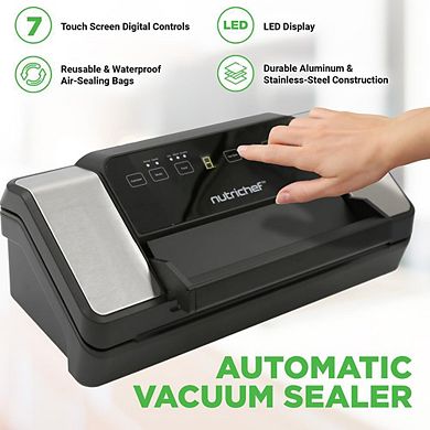 NutriChef Deluxe Vacuum Sealer - Automatic Air Sealing System, Black - PKVS90BK