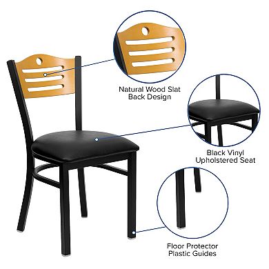 Flash Furniture Slat Back Metal Restaurant Chair