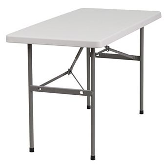 Flash Furniture 24"W x 48"D White Plastic Folding Indoor-Outdoor Training Table